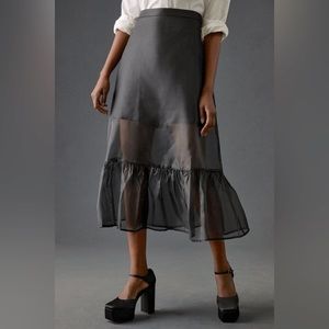 By Anthropologie Sheer Organza Midi Skirt NWT size 6
